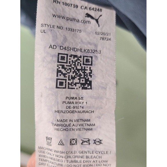 Puma Sleeveless Puffer Jacket Youth Small 7/8 Full Zip Polyester Blue Pockets - Picture 6 of 7